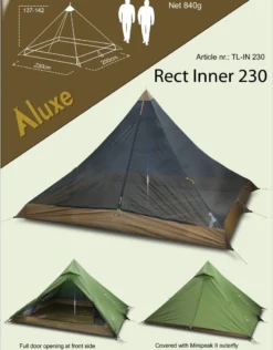 Luxe Outdoor Rect Inner 230 -Hilleber Camping Magasin chambre luxe outdoor rect inner 230 mini peak 03 1